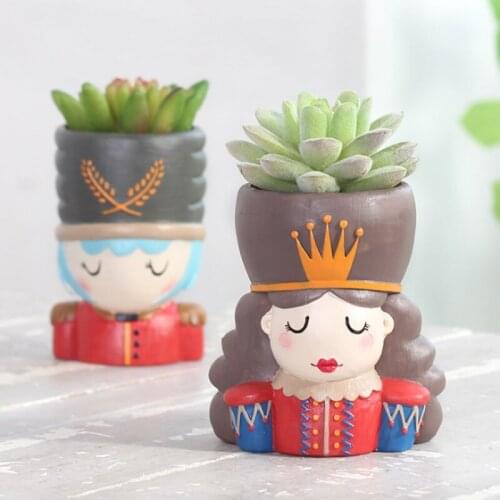 King Soldier Plant Pot Mini Flower Pot Creative Design Planters Small Bonsai Desktop Ornaments Nordic Home Garden Decoration