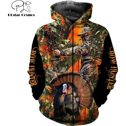 Bow field ANIMALS HUNTING turkey 3D Hoodies Men for Women Fashion Hooded Sweatshirt Long Sleeve Casual Pullover drop shipping