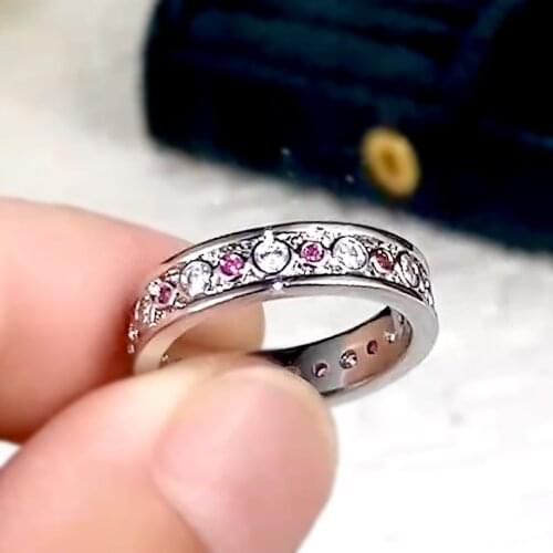 Huitan Simple Silver Color Women Wedding Rings Full Brilliant Cubic Zirconia Low-key Engagement Jewelry Statement Accessories