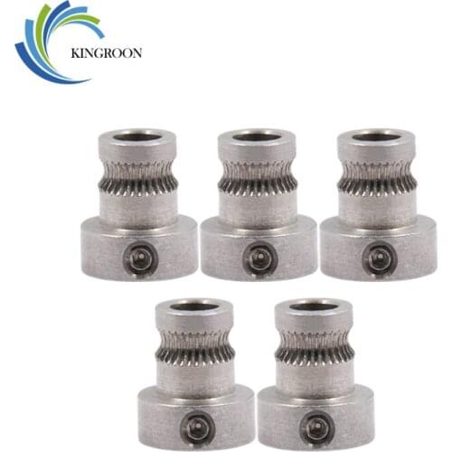 KINGROON 5PCS/Lot Mendel Extruder 3D Printer Extrusion Feeding Wheel For 1.75mm 3mm Bore 5mm Feeding Hobbed Wheel Squeeze Reprap