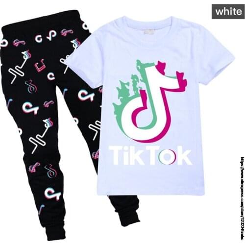 Tik Tok Toddler clothing set kids Summer Baby Clothes Set casual sport outfit child Clothes anime t shirt +Trousers Suit