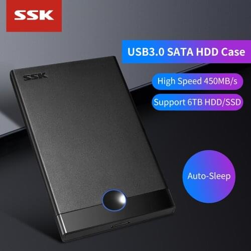 SSK External Hard Drive Enclosure Adapter USB3.0 to SATA HDD/SSD Case for 2.5 inch 7mm-9.5mm Support 6TB SSD/HDD Box