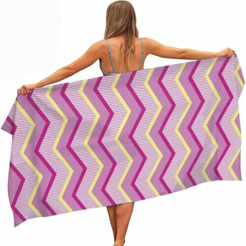 Colorful rainbow waves microfibre pool beach towel portable quick dry sand outdoor trip swimming blanket yoga mat