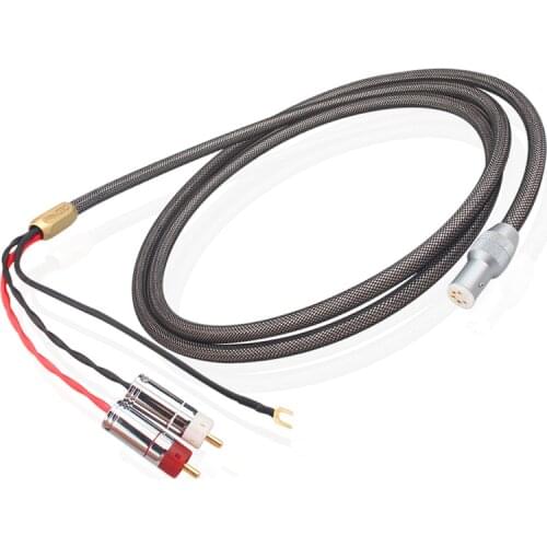 LP Vinyl Record Tonearm Cable HiFi Audio Cable RCA to 5 Pin XLR Female with Ground Wire for Amplifier CD Player Concert