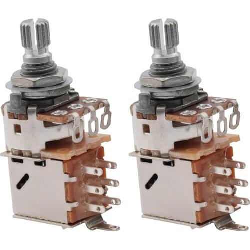 Musiclily Metric 15mm Split Shaft Pots A500k Push Pull Potentiometers (2 Pieces)