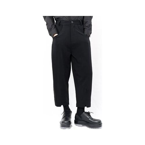 New Philosophy, Yamamoto style, mens slacks, split cuffs, dark