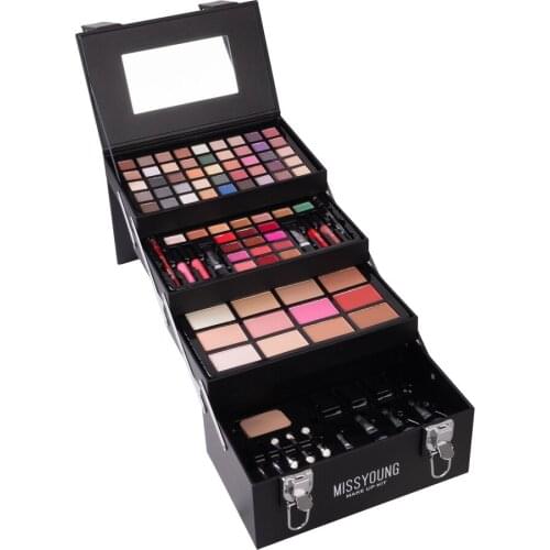 76 Color Makeup Set Box For Women Matte Nude Eyeshadow Lipstick Lip Gloss Eyeliner liner Mascara Blush Foundation With Brush