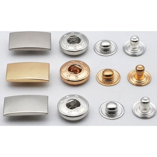 10 Set 20mm Zinc Alloy Buttons Press Pointed Nails Sewing Snap Button Fasteners Sewing Leather Craft Clothes Bags DIY Handmade