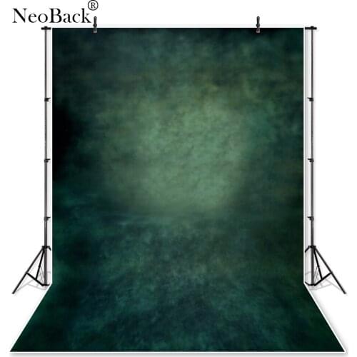 NeoBack Vinyl Sping Misty Green Tone Center Spot Old Master Abstract Photo Background Children Studio Portrait Photo Backdrops