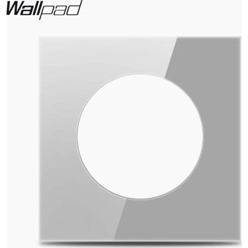 L6 DIY Grey Single Glass Panel Plate For Switch Socket Free Combination, 86*86mm