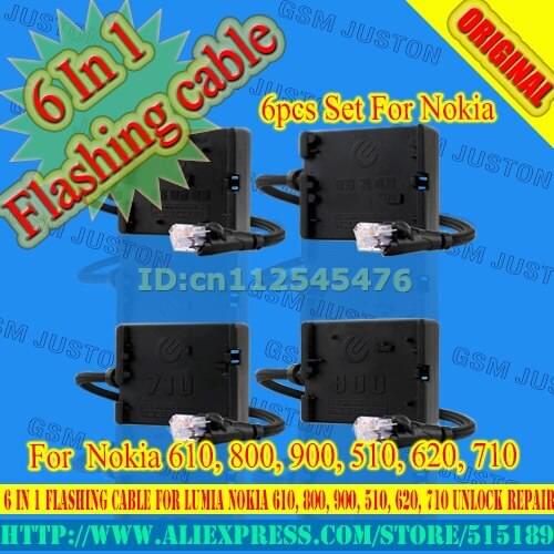ORIGINAL NEW 6 In 1 Flashing cable for Lumia Nokia 610, 800, 900, 510, 620, 710 unlock repair