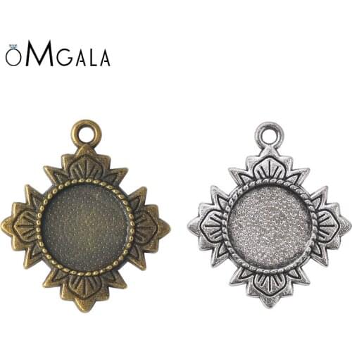 10pcs/lot 12mm Leaves Shape Round Cabochon Base Tray Bezel Blank Setting For Pendant Earrings DIY Jewelry Making Findings