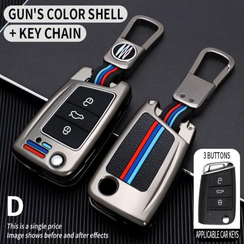 Suitable for Volkswagen Kodiaq Golf 7 skoda Karoq Tiguan L SEAT Ateca Polo metal Car key bag Accessories
