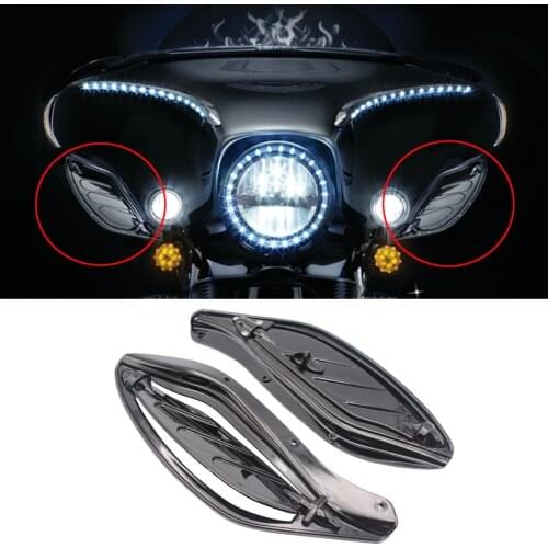 For Harley Touring Electra Glide 1996 - 2013 2010 2011 2012 Black / Smoke Adjustable Side Wing Windshield Air Deflector Fairing
