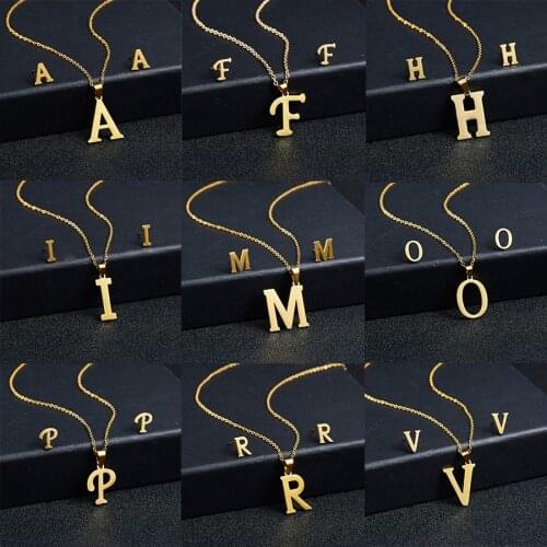 Rinhoo Stainless Steel Sets For Women 26 Letters Initial Necklace Alphabet Necklace Earrings Set Lovers Engagement Jewelry Set