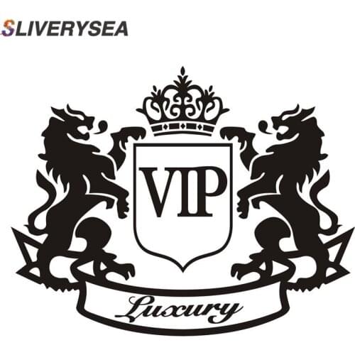 SLIVERYSEA 14CM*11CM Car Stickers Luxury Lion VIP Creative Window PVC Vinyl Funny Car Sticker and Decals Car Styling