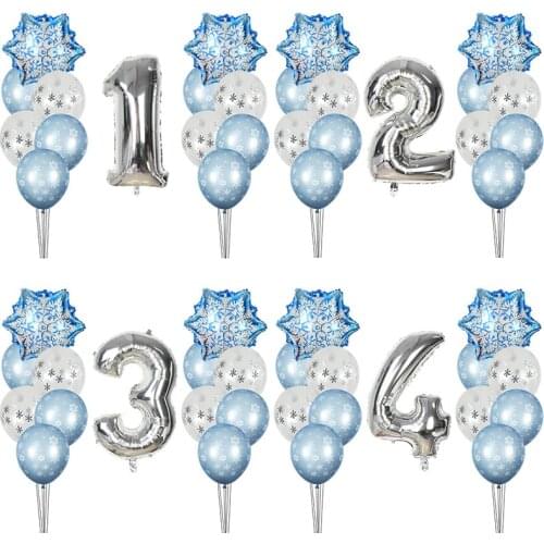 Snowflake Balloons Kit 32inch Silver Number Foil Balloon Ice Snow Winter Party Globos Kids Birthday Party Decoration Supplies
