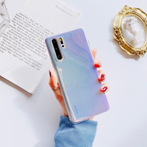 Light Purple Soft TPU Cover Phone Case For Huawei P20 P30 P40 Pro Mate 40RS 40 30 Pro Anti-shock Clear Cases Bags