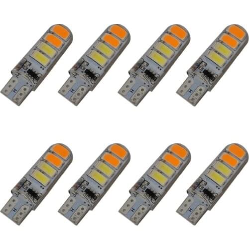 T10 W5W led strobe flash silicone gel light LED Car Light 194 168 12V Wedge LED blink Light Bulb Clearance Lights whtie yellow