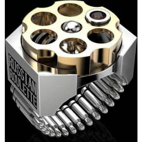 Punk Hip Hop Personality Men Played Russian Roulette Shaped Finger Ring Party Club Jewelry Gift 2020