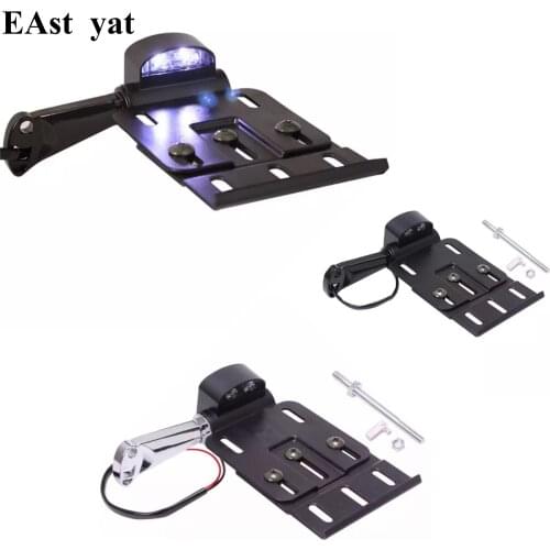 Motorcycle retractable folding LED side-mounted license plate holder For Dyna Sporter 883 1200 XL 07-16