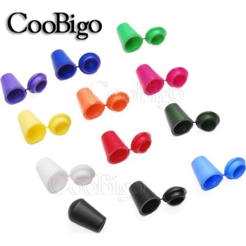 12pcs Colorful Plastic Cord Ends Bell Stopper With Lid Lock Toggle Clip Paracord Clothes Bag Sportswear Shoelace Rope Parts