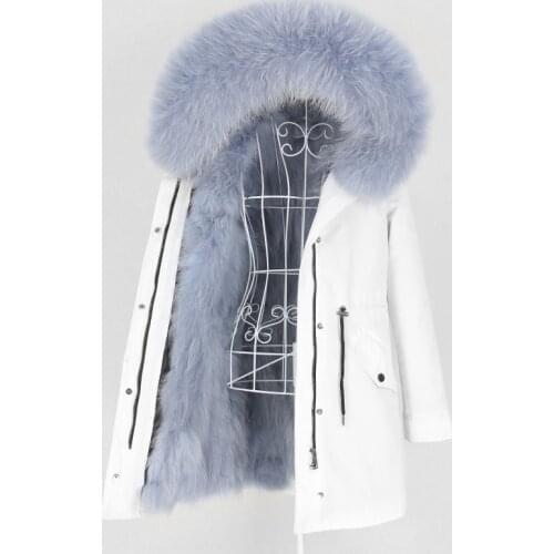 MENINA BONITA 2020 Long Waterproof Parka Real Fox Fur Liner Coat Winter Jacket Women Natural Raccoon Fur Collar Hood Detachable
