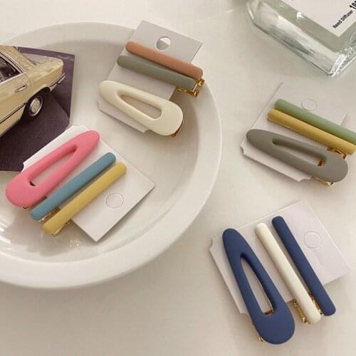 3pcs/set Summer Candy Color Hollow Drop Acrylic Barrettes Hair Clips For Women Girls Fashion Hair Jewelry Pins