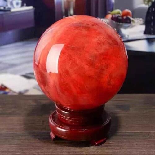 MOKAGY Smelting Stone Quartz Treat Sphere Healing Red Crystal Balls 140mm-160mm 1PC