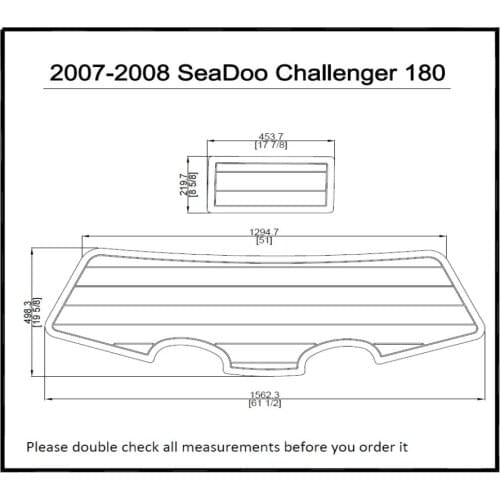 2007-2008 SeaDoo Challenger 180 Swim Platform Pad Boat EVA Teak Decking 1/4" 6mm