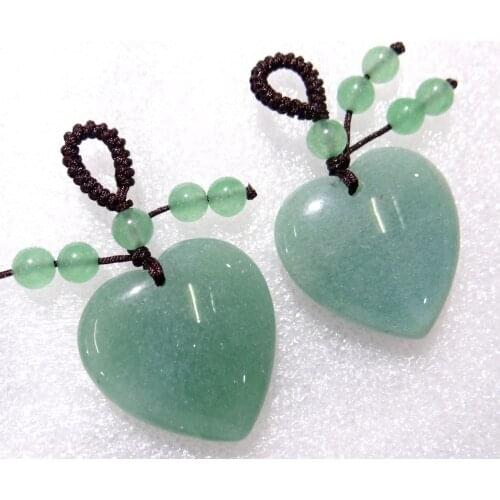 25mm Natural stone Quartz Crystal Turquoises tiger eye Heart-shaped pendant for diy Jewelry making Necklaces Accessories6pcs A11