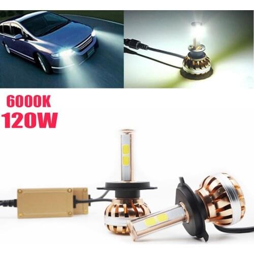 2x H4 120W 12000LM 6000K LED Fog Light Bulb Headlight Waterproof Fit for Car / Motorcycle New