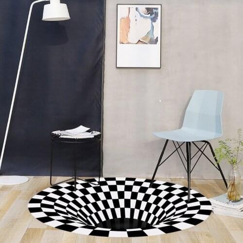 Nordic Mandala Alfombra 3D Three-dimensional Black&White Stereo Vision Mat Living Room Doormat Tea Table Sofa Illusion Carpet