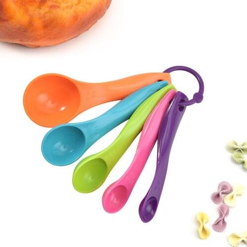 5-piece Color Measuring Spoon Set Combination with Scale Milk Powder Gram Spoon Kitchen Seasoning Salt Spoon Baking Tool