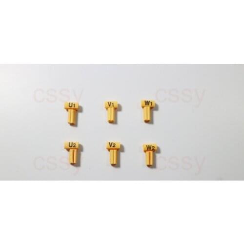 500PCS 20-25mm2Motor number cable marker U1 V1 W1 U2 V2 W2 yellow