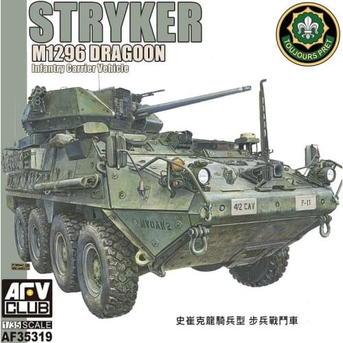 AFV CLUB 35319 1/35 Scale Stryker M1296 Dragoon Infantry Carrier Vehicle Plastic Model Building Kit