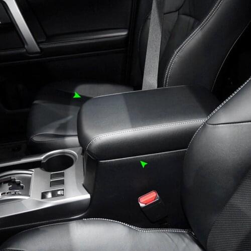 Car Accessories Microfiber Leather Interior Center Console Armrest Box Cover Trim For Toyota 4Runner 2010-2018 elastic band Gray