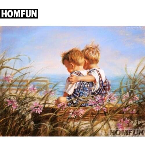 HOMFUN Full Square/Round Drill 5D DIY Diamond Painting "cute baby" Embroidery Cross Stitch 5D Home Decor Gift A01651