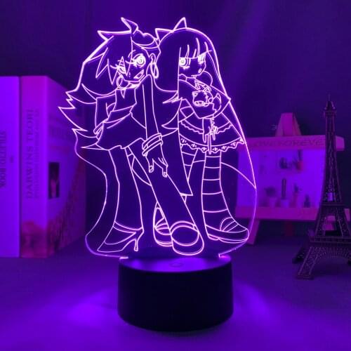 Anime Led Night Light Panty and Stocking with Garterbelt for Bedroom Decor Light Birthday Gift Manga Lamp Panty and Stocking