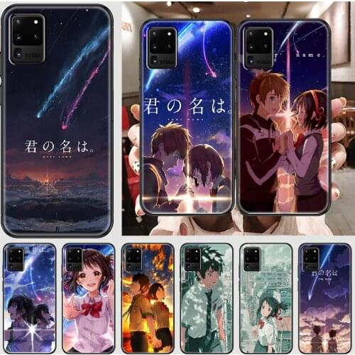 Anime Your Name Phone case For Samsung Galaxy Note 4 8 9 10 20 S8 S9 S10 S10E S20 Plus UITRA Ultra black luxury cover art back