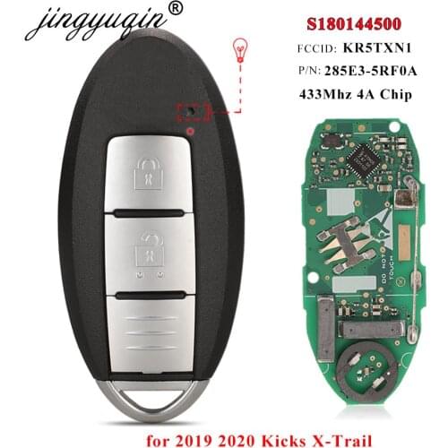 Jingyuqin for Nissan kicks 2019 2 Buttons Car Keyless Smart Remote Key 433Mhz PCF7945M/HITAG AES/4A Chip