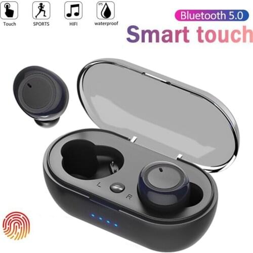 Y50 Bluetooth 5.0 TWS wireless headset stereo game headset with charging case smart noise cancellation headset smartphone
