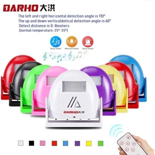 Darho Remote Wireless PIR Motion Store Shop Office Sensor Detector Door Bell Gate Entry Welcome Chime Doorbell Burglar Alarm
