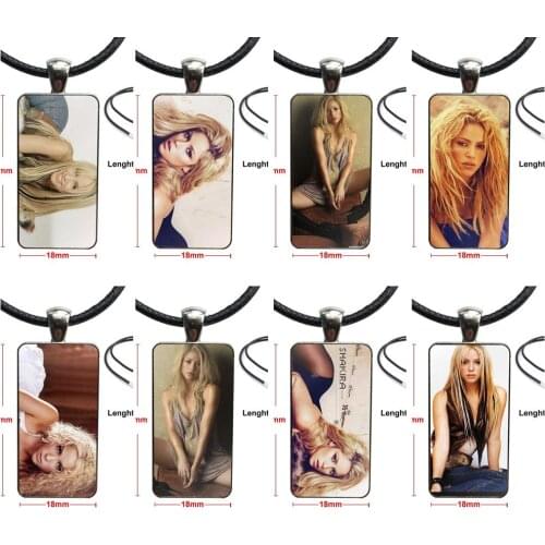 For Lovers Best Friendship Attractive Shakira Design Fashion Vintage Glass Women Rectangle Necklace Pendants