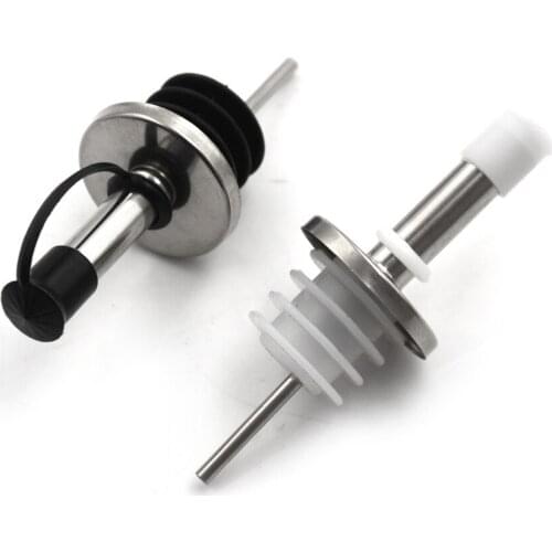 Stainless Steel Oil Bottle Spout Pourer/Mouth With Stopper Flask Dry Red Wine Pot Bottle Cork Plug Olive Pourer Dispenser