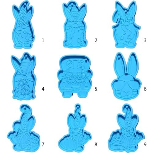 Epoxy Resin Mold Easter Keychain Silicone Mould DIY Crafts Jewelry Pendant Tool