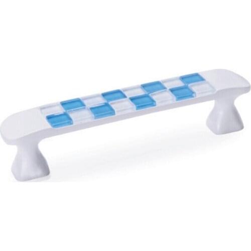 HJY Modern Crystal Glass Furniture Pull Handle Drawer Table Cupboard Blue White Knob Fashion Wardrobe Door Handle Knob Z396