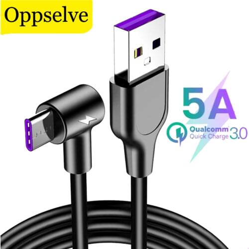 Oppselve Cable USB Type C 5A Supercharge for Huawei Mate 20 P30 P20 Pro Fast Charging Phone Cord for Honor 20 10 8 V10 USBC Cabo