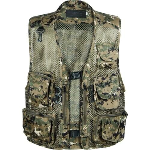 Camouflage Warm Camping Vest Outdoor Men Waistcoats with Multi Pocket Quick-Drying Mesh Tactical Vest Ultralight Fishing Vests