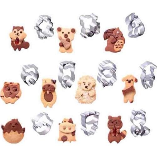 Combined Animal Cookie Cutters Stainless Steel Cute Animal Candy Shape Biscuit Mold DIY Fondant Pastry Decorating Baking Tools